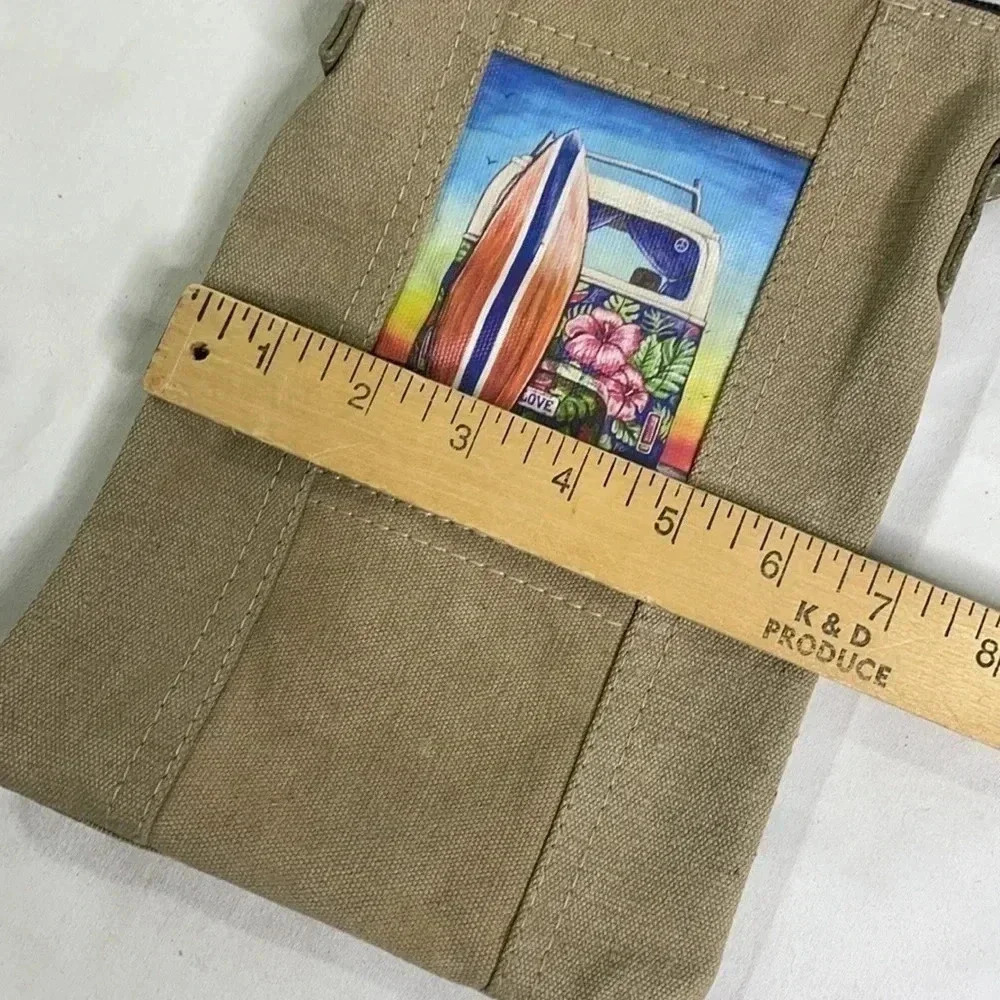 NWT VW Themed Summer Lovin Recycled Military Tent Tote Crossbody - Picture 10 of 11